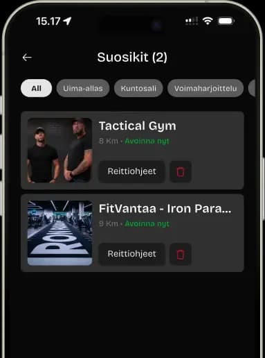 Tallennetut suosikit