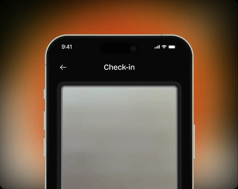 App-based check-in and check-out